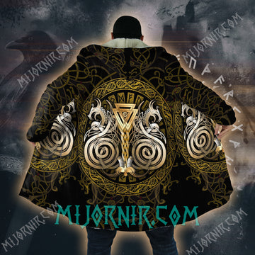 Golden Valknut - Viking Hooded Cloak