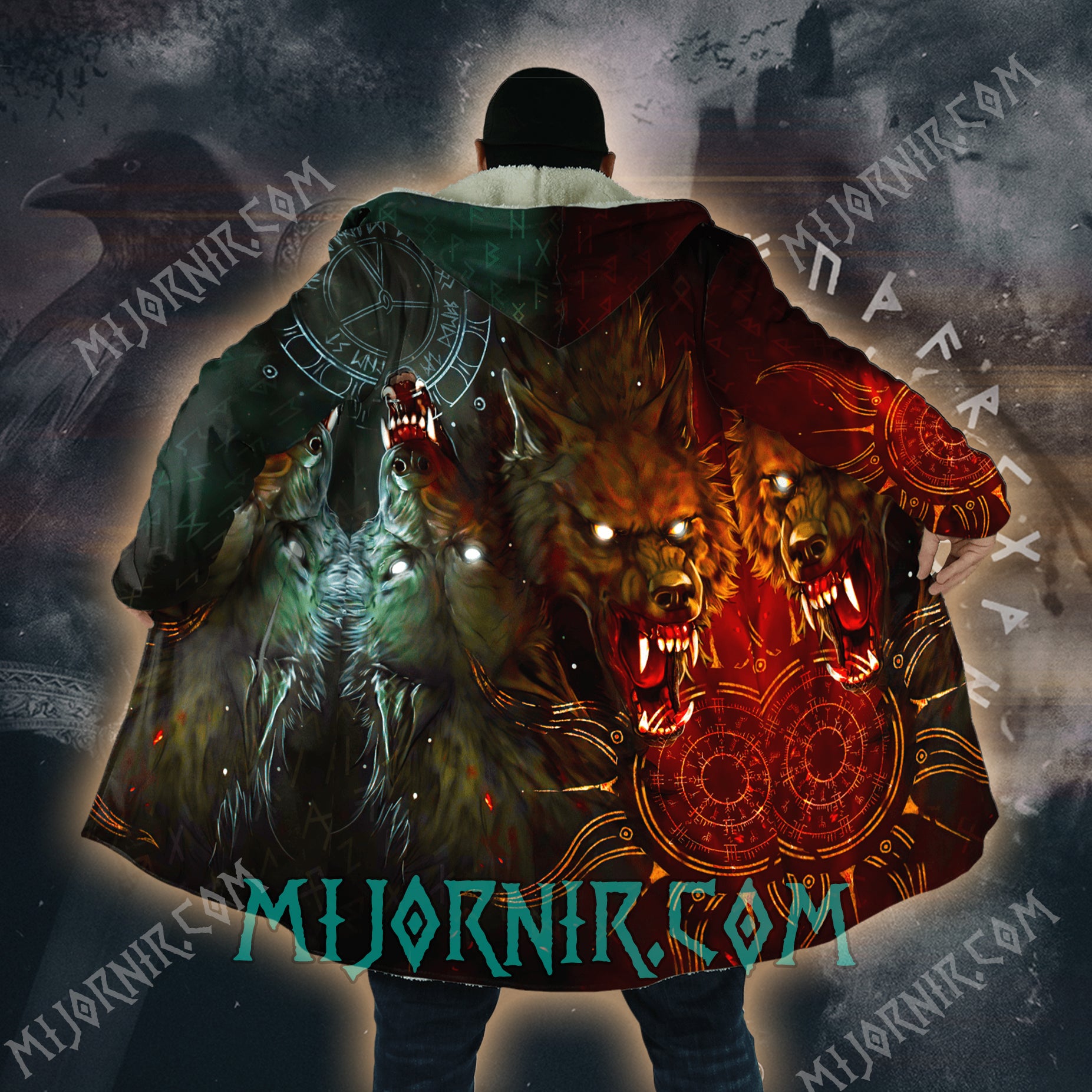 Howl of the Norse Wolves - Viking Hooded Cloak