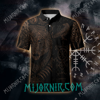 Norse Raven Viking Polo Shirt - All-Over Print Casual Wear