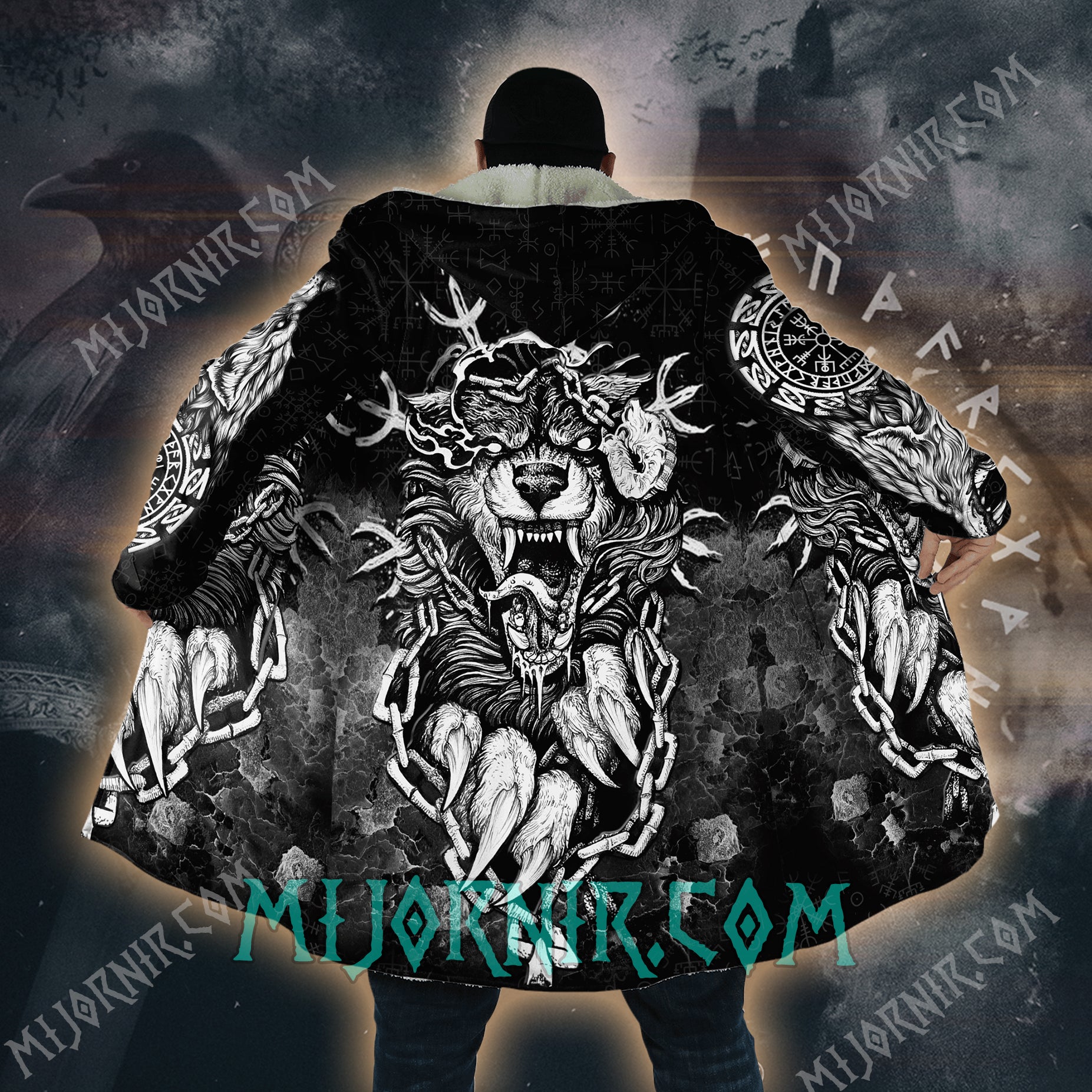 Fury of Fenrir Unleashed - Viking Hooded Cloak