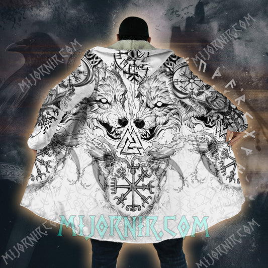 Twin Wolves of Asgard - Viking Hooded Cloak