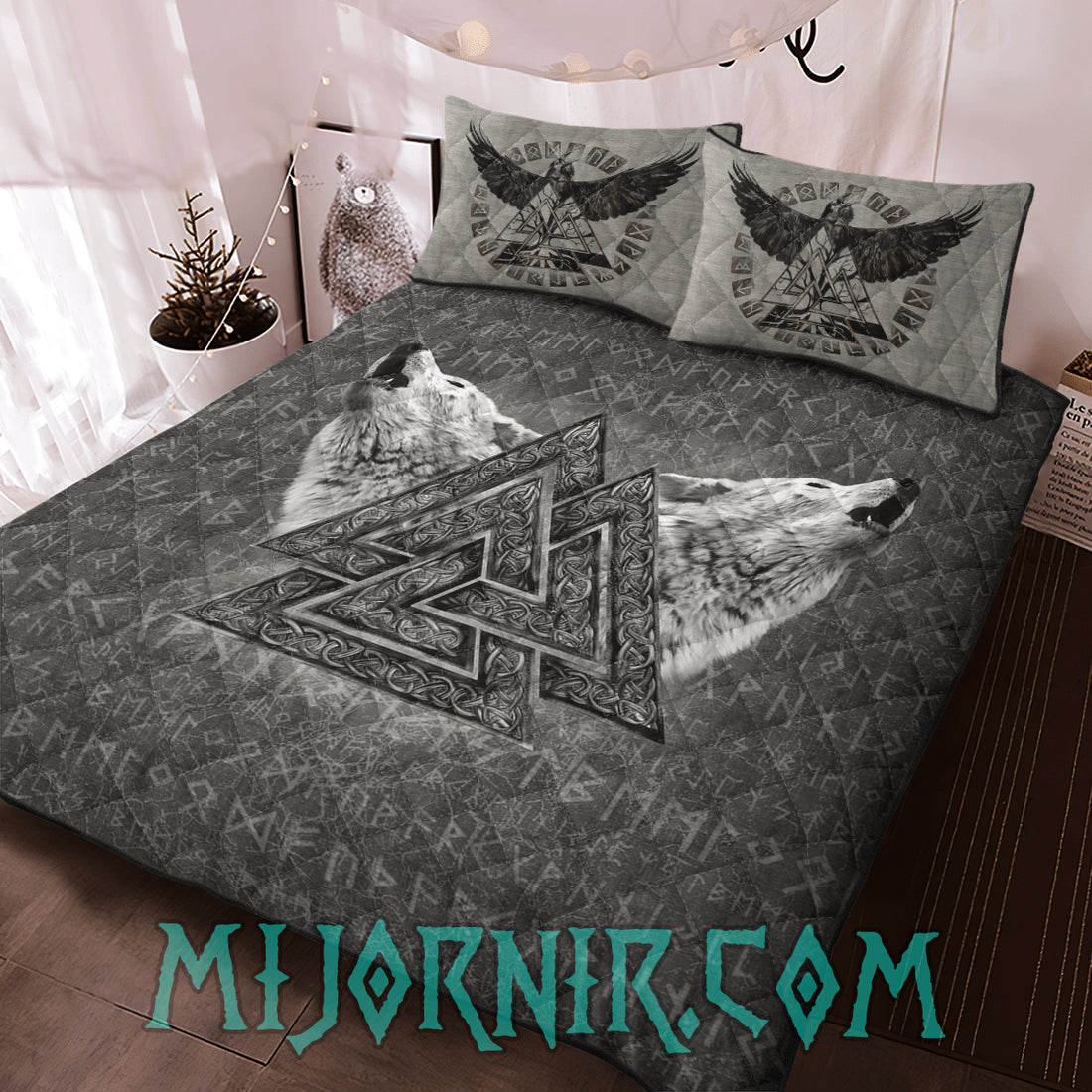 Valknut Wolves - Viking Quilt Set