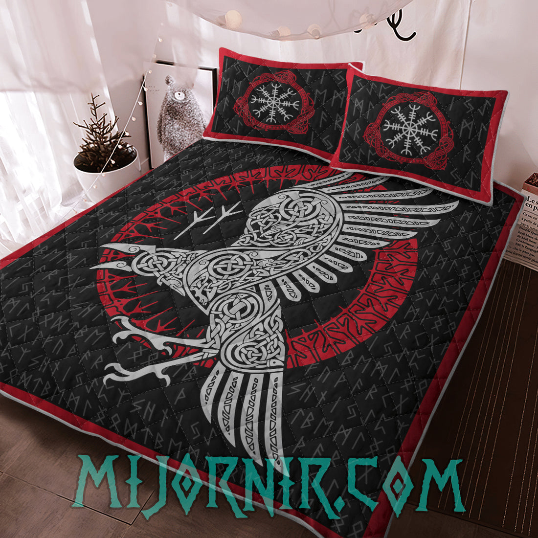 Runic Raven - Viking Quilt Set