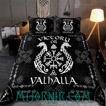 Victory or Valhalla Black - Viking Duvet Cover