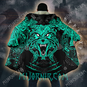 Fenrir’s Howl Teal - Viking Hooded Cloak