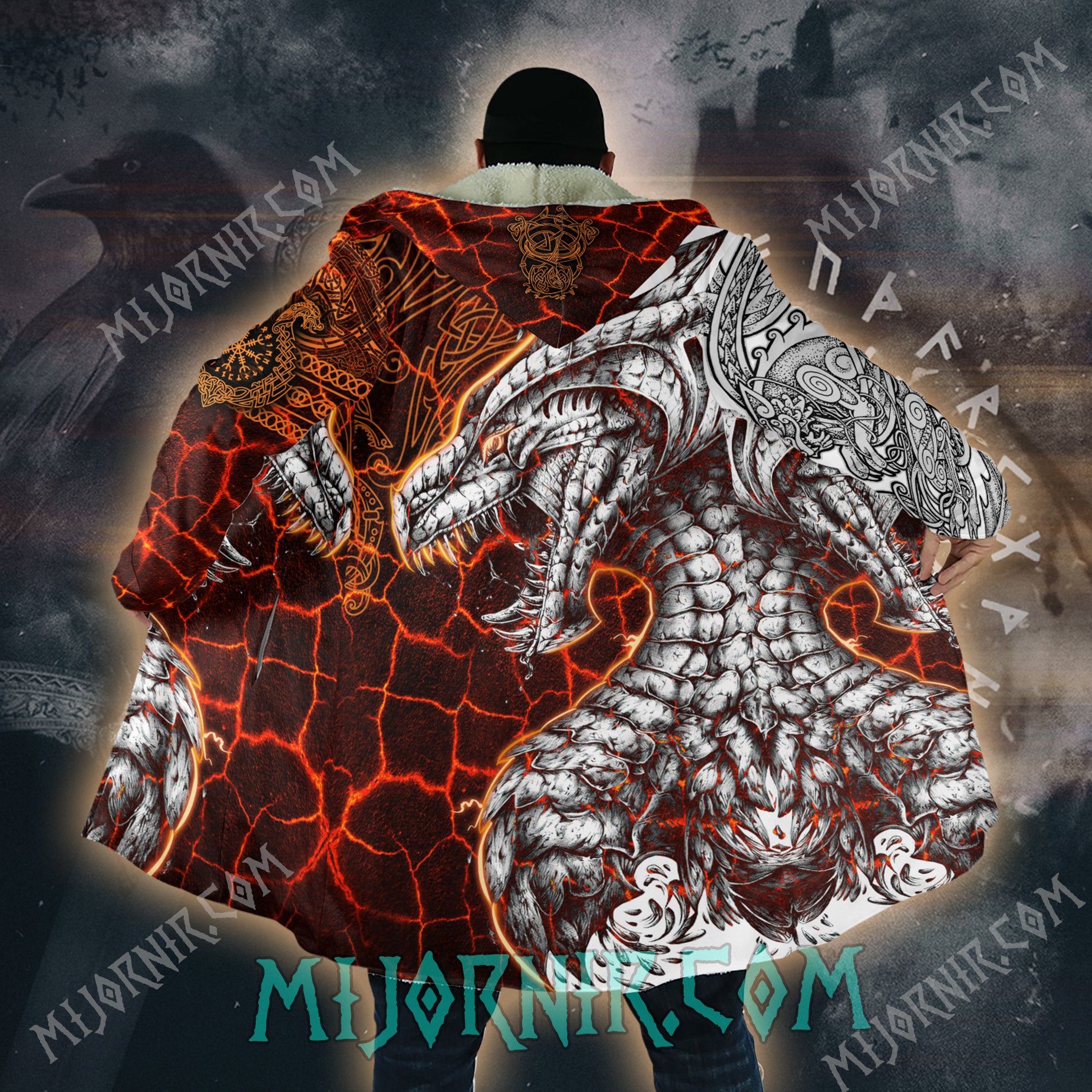 Jormungandr's Wrath - Viking Hooded Cloak