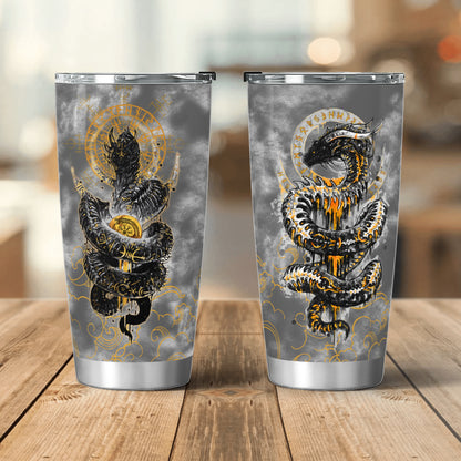 Golden Jormungandr - Viking Tumbler