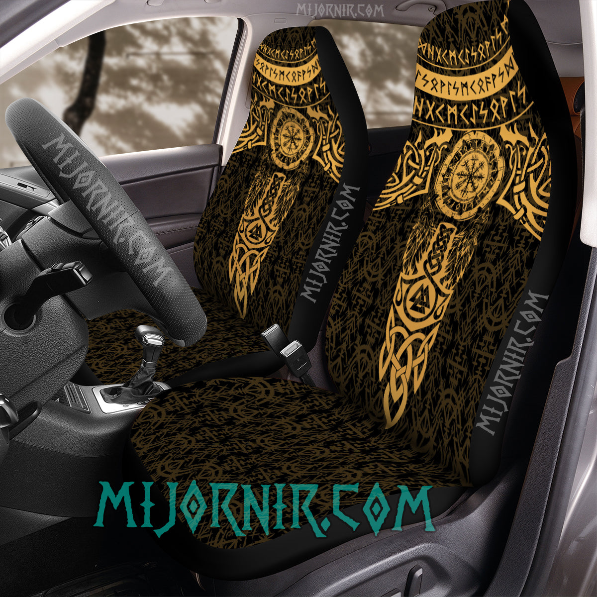 Mjolnir Power Rune - Viking Car Seat Cover