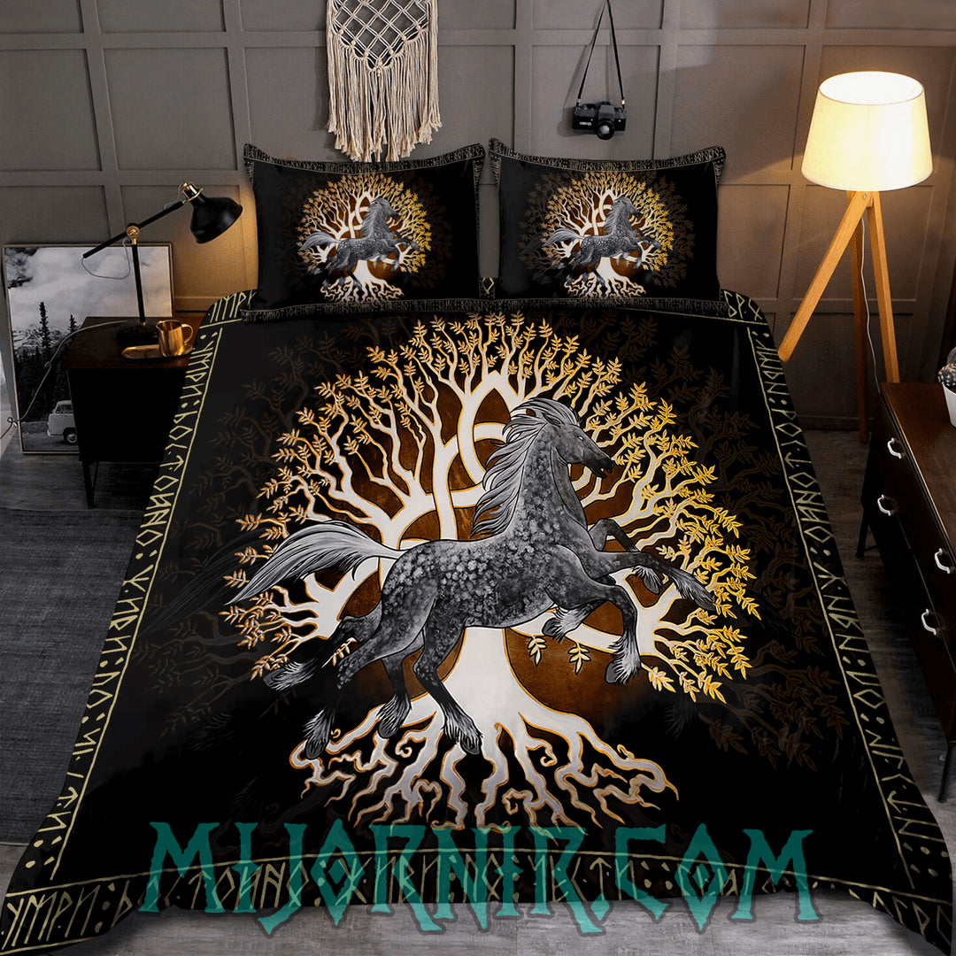 Yggdrasil and Sleipnir - Viking Duvet Cover