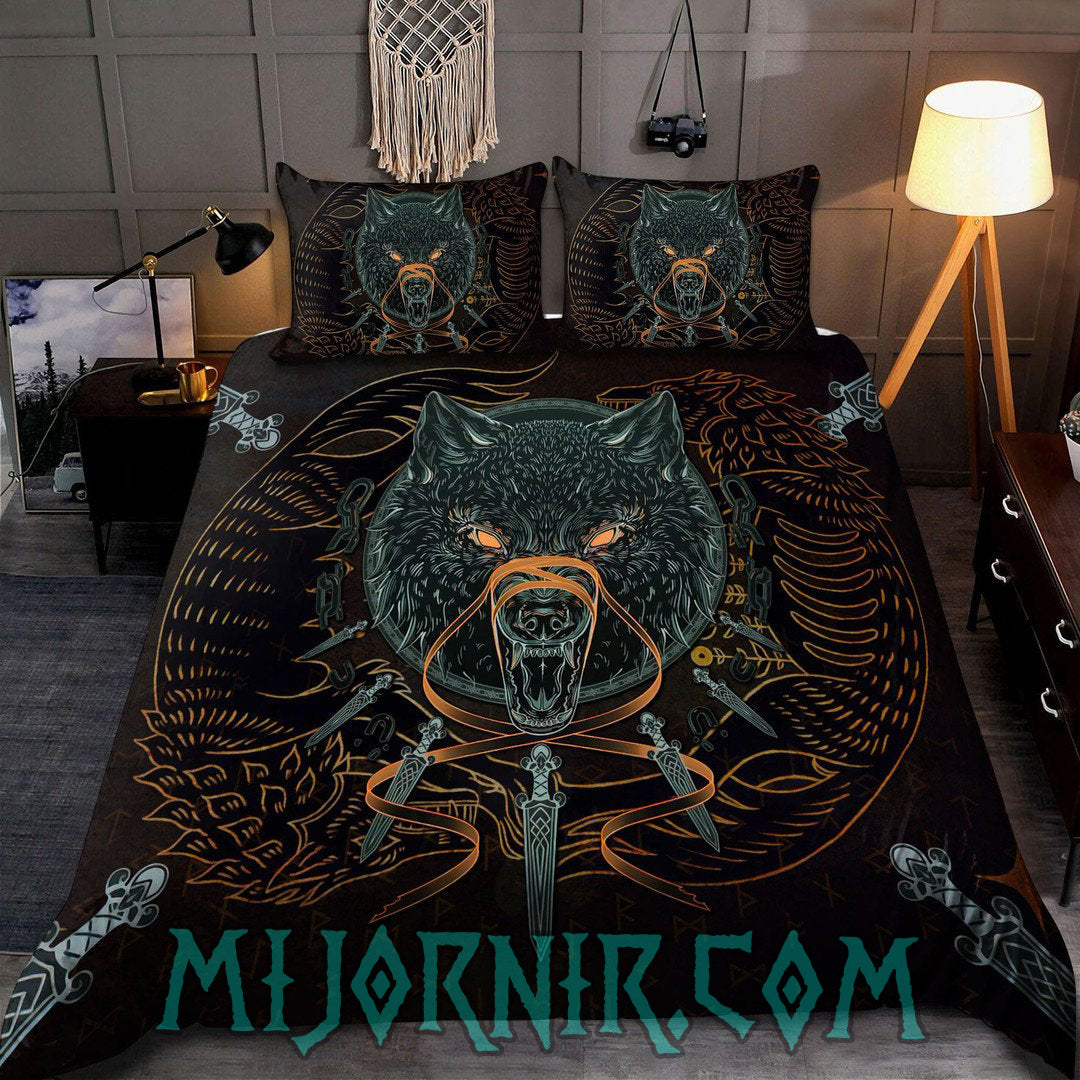 Fenrir's Wrath - Norse Legend Viking Duvet Cover