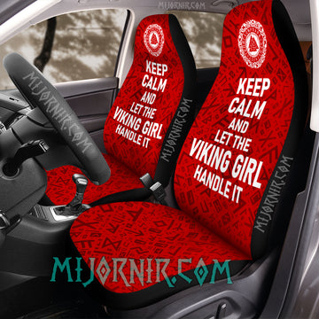 Keep Calm Viking Girl Handle It- Viking Car Seat Cover