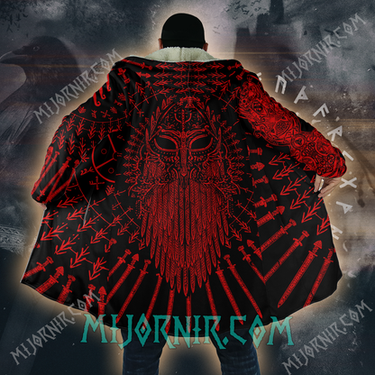 Viking Warrior's Mask & Blades - Viking Hooded Cloak