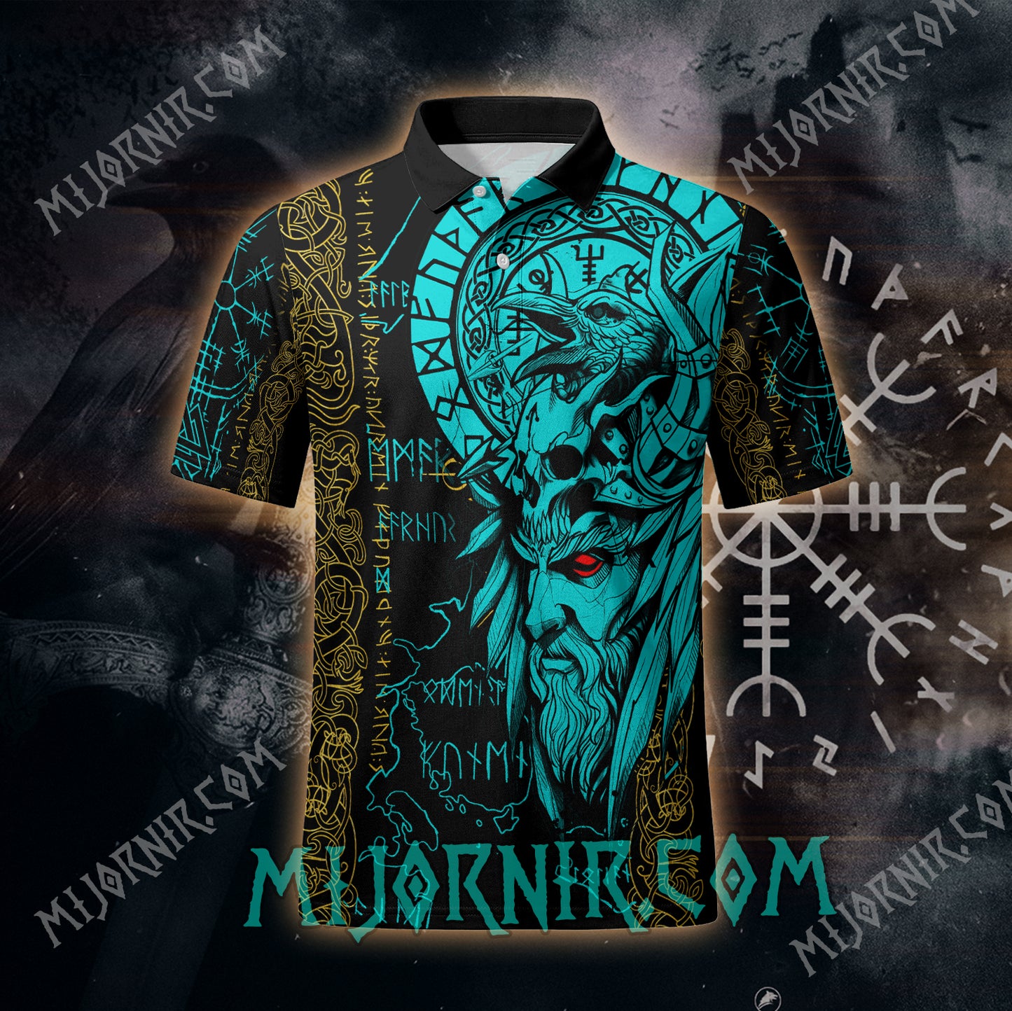 Odin's Gaze Runes - Viking Polo Shirt