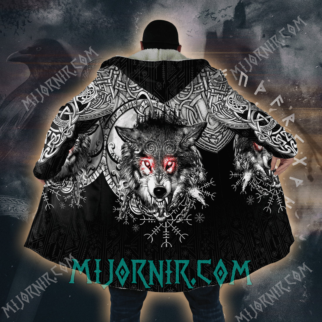 Eyes of the Wolf Spirit - Viking Hooded Cloak