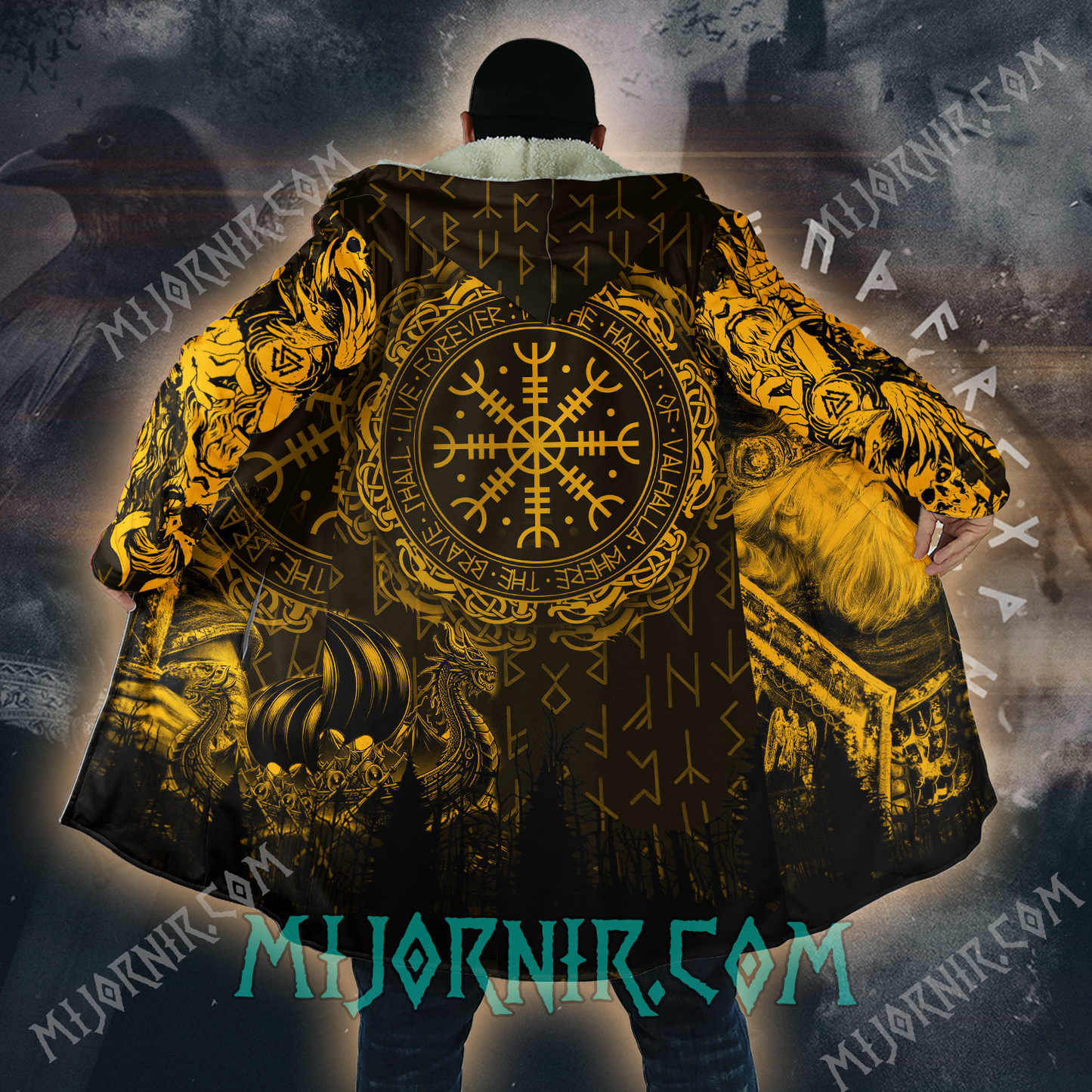 Helm of Awe & Valhalla Calling - Viking Hooded Cloak