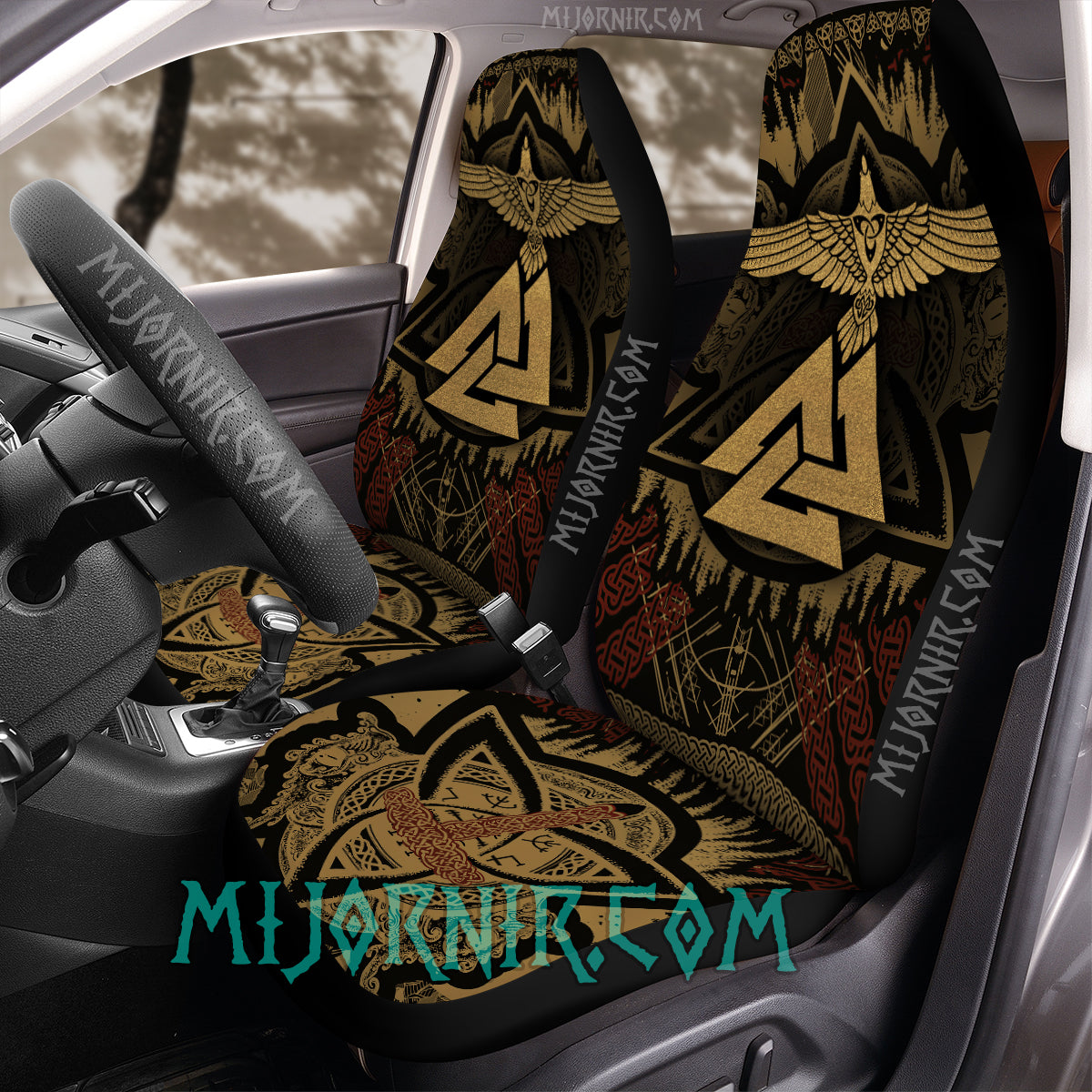 Valknut Wisdom - Viking Car Seat Cover