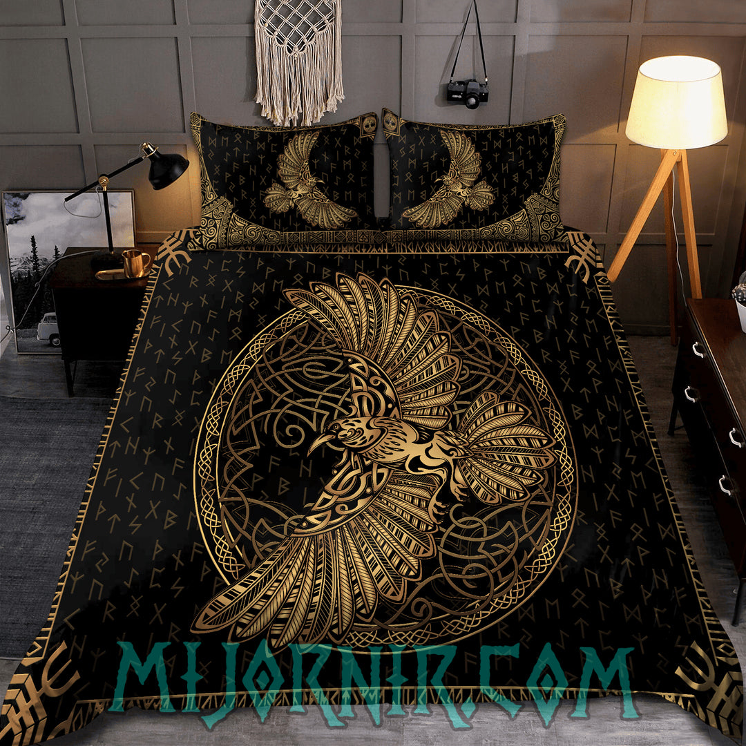 Golden Raven - Viking Duvet Cover