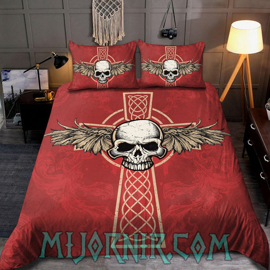 Valkyrie Skull Emblem - Viking Duvet Cover