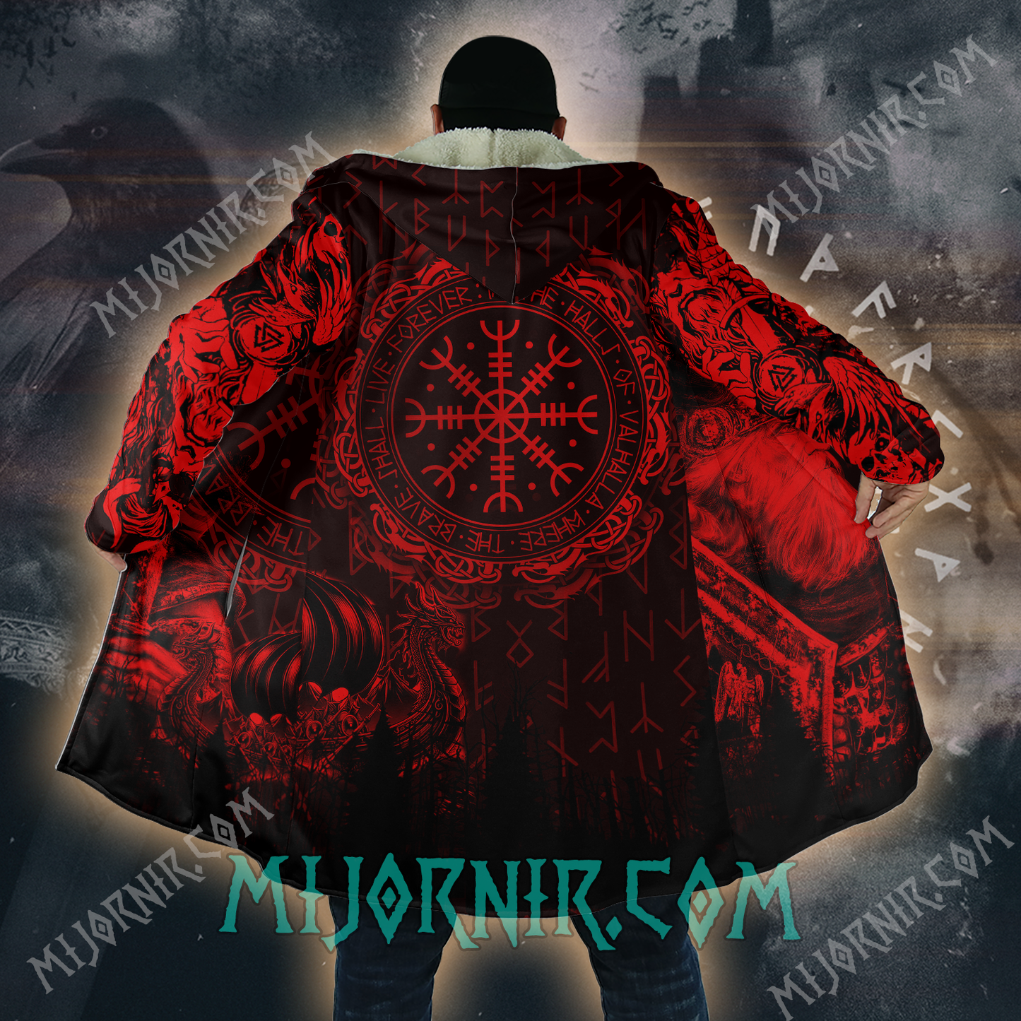 Helm of Awe & Valhalla Calling - Viking Hooded Cloak