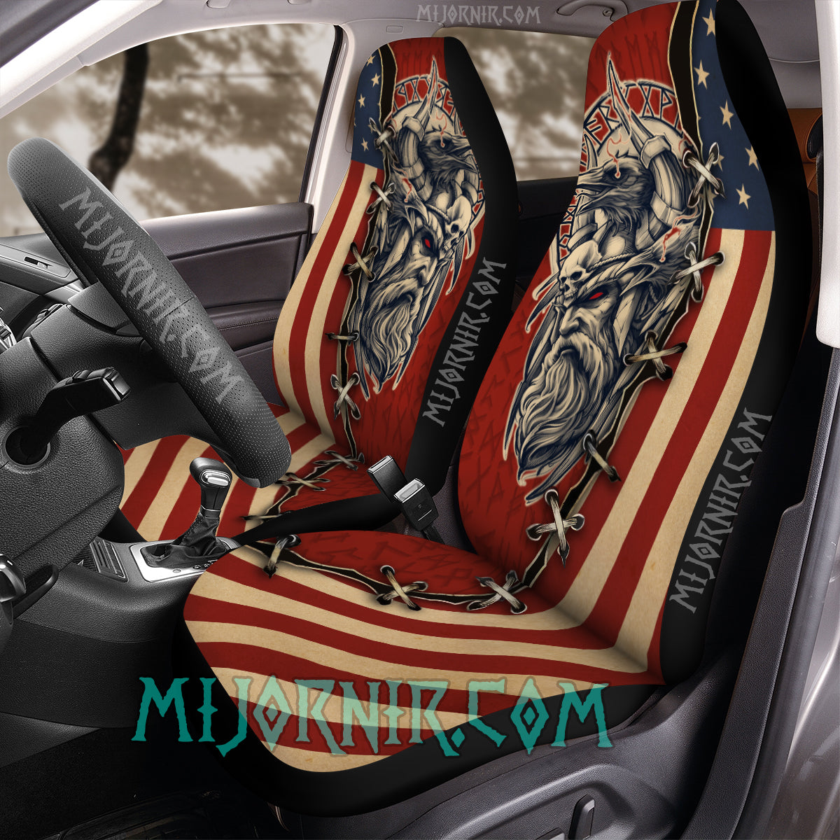 Odin's Gaze Patriotic - Viking Car Seat Cover