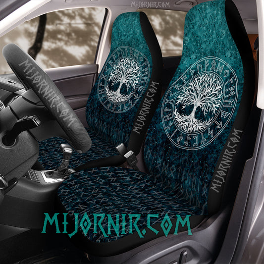 Yggdrasil Rune Shield - Viking Car Seat Cover