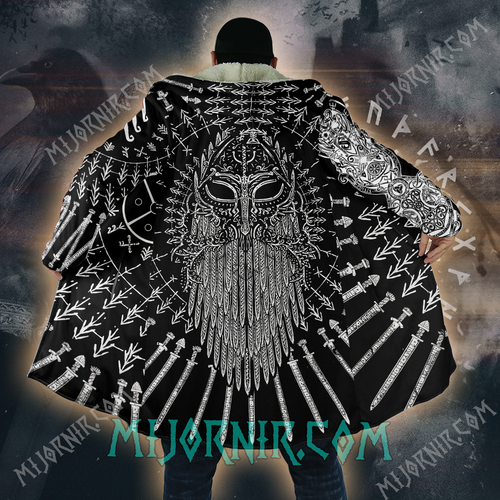 Viking Warrior's Mask & Blades - Viking Hooded Cloak