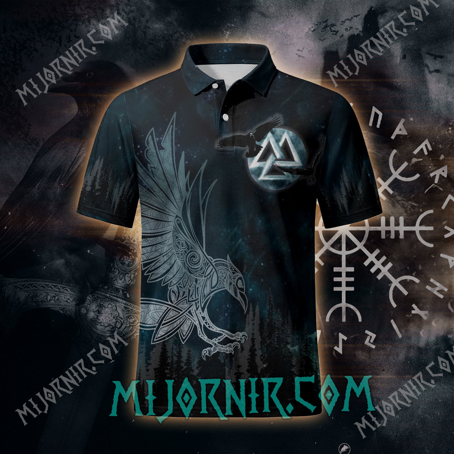 Valknut Raven Spirit - Viking Polo Shirt