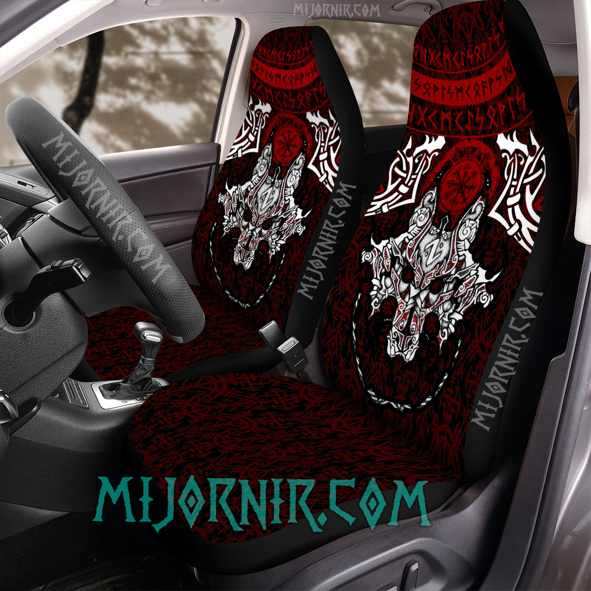 Fenrir's Fury Power Rune - Viking Car Seat Cover