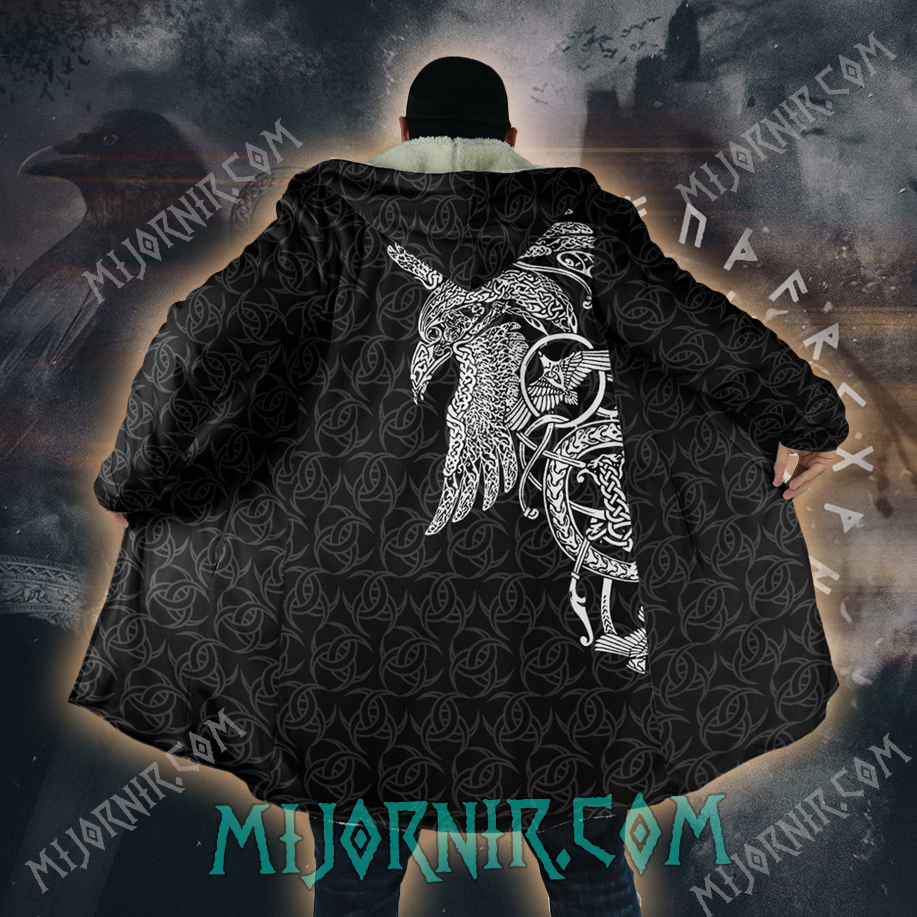 Raven's Crest - Viking Hooded Cloak