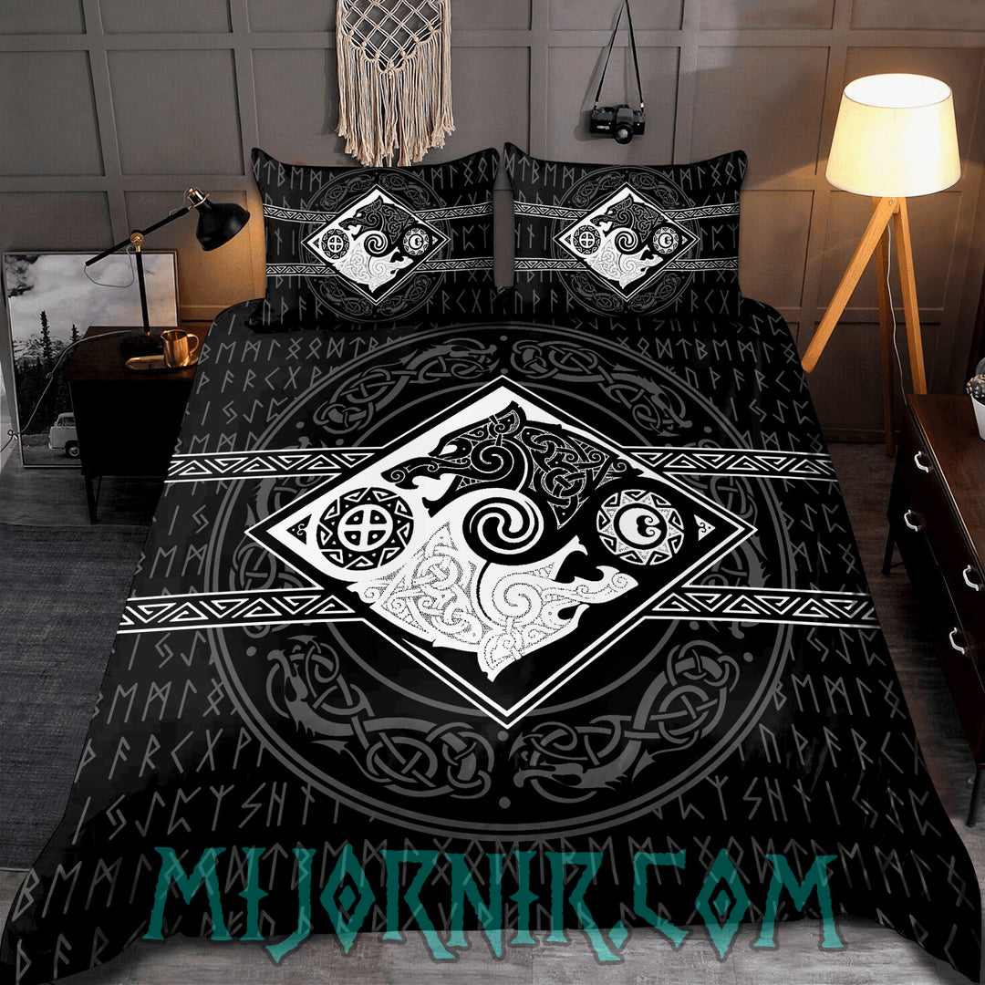 Jin Jang Wolf - Viking Duvet Cover