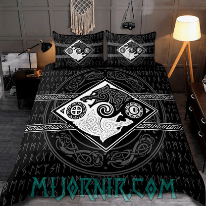 Jin Jang Wolf - Viking Duvet Cover