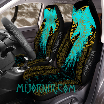 Huginn & Muninn Runes - Viking Car Seat Cover