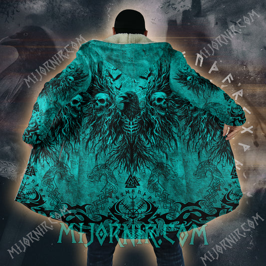 Mystic Raven Skulls - Viking Hooded Cloak