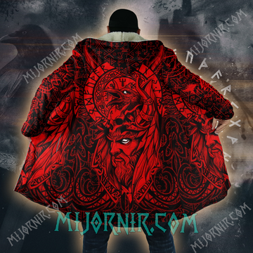 Odin’s Fury Red - Viking Hooded Cloak