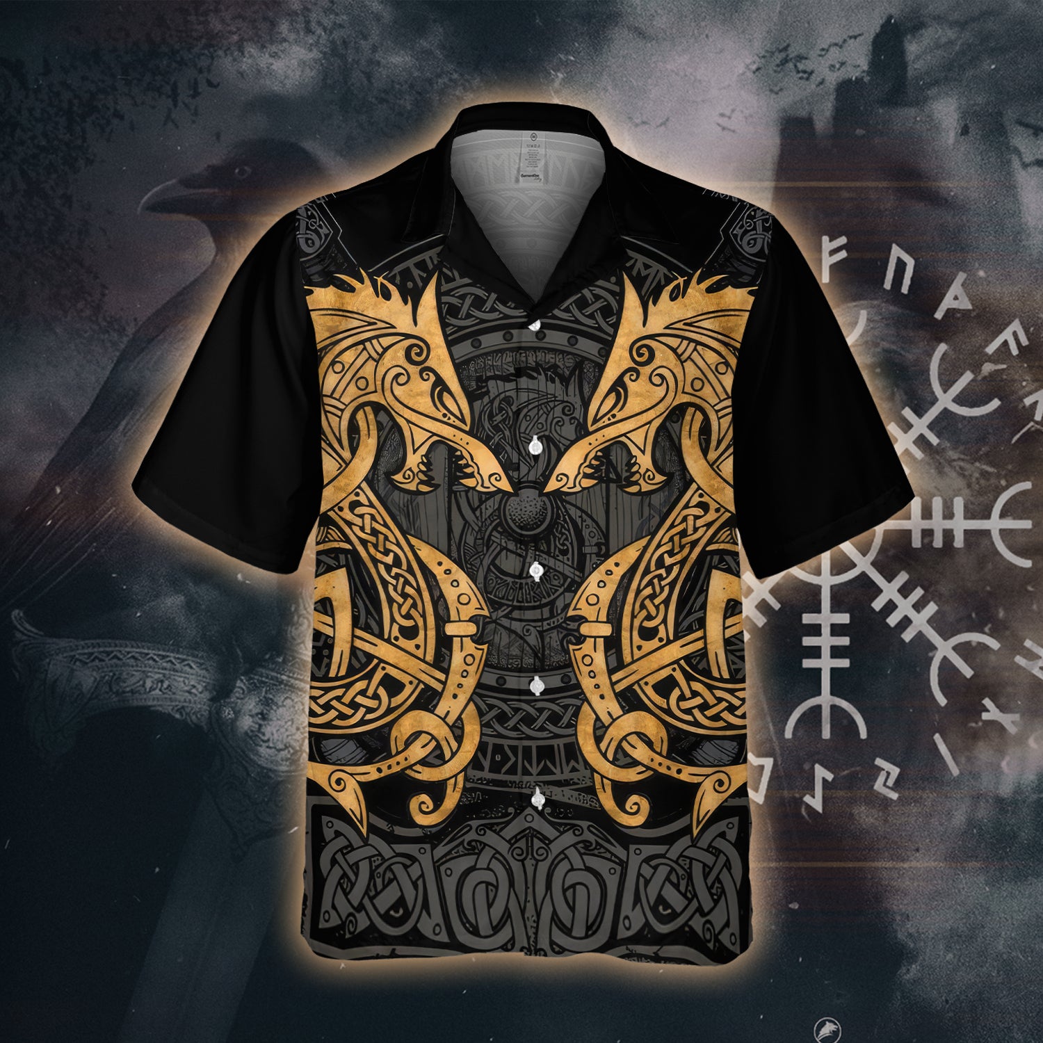 Golden Norse Wolf – Hawaii Shirt