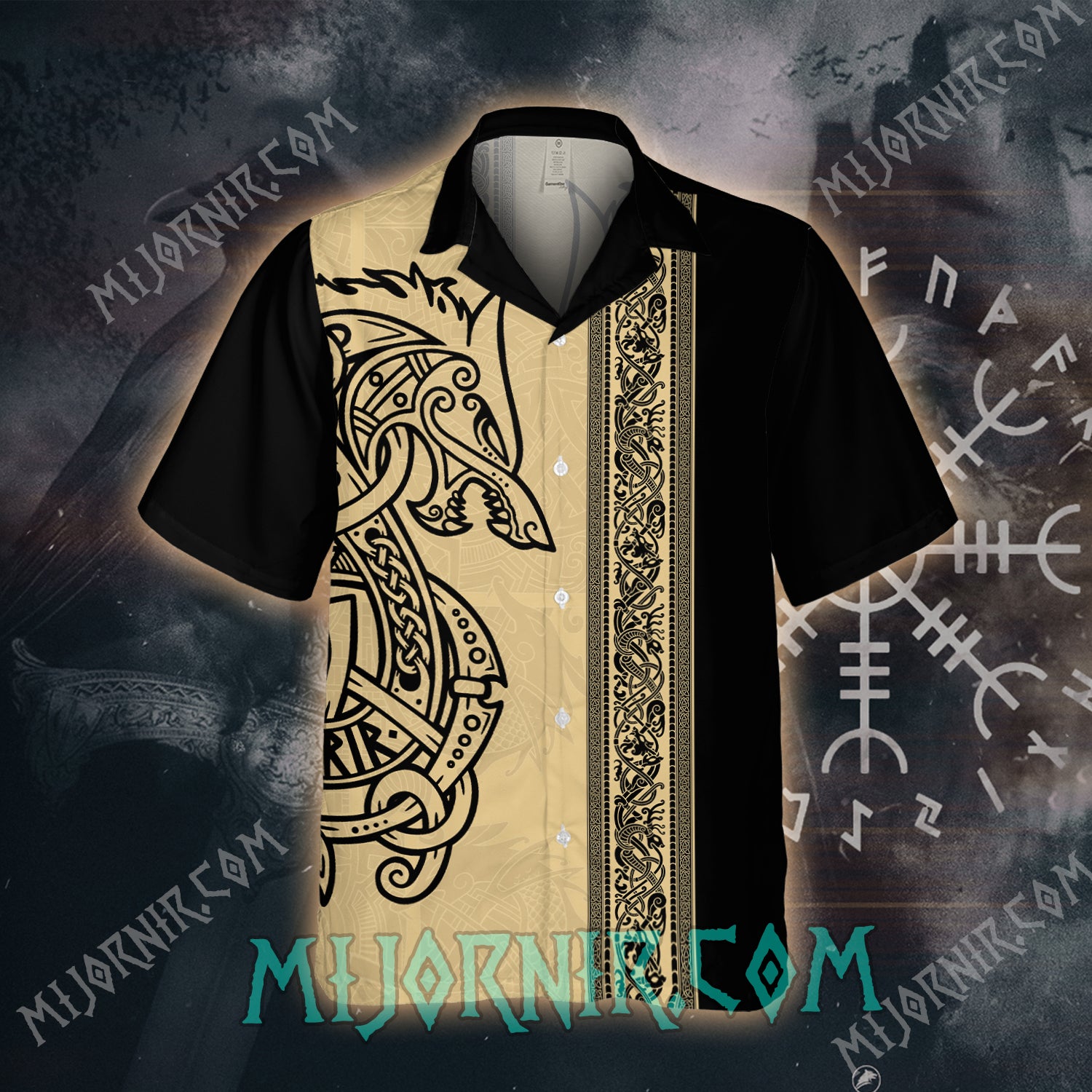 Golden Celtic Wolf– Hawaii Shirt