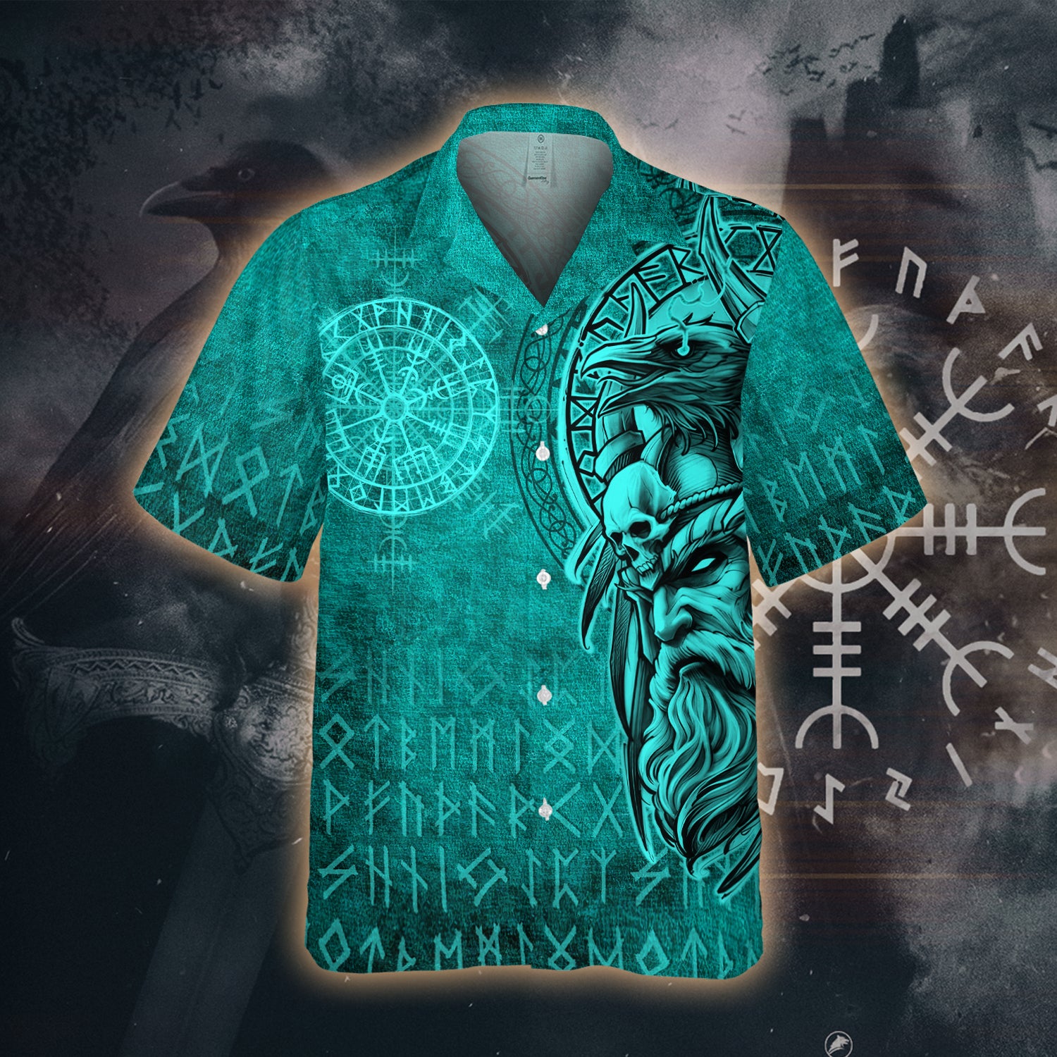 Odin's Gaze Hawaii Shirt - Viking Wisdom Edition