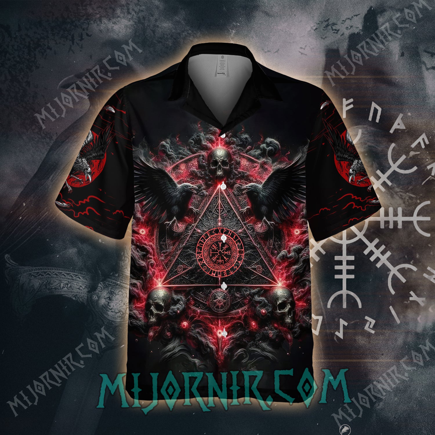 Raven Skull Sigil Viking – Hawaiian Shirt