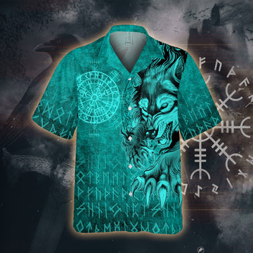 Fenrir's Fury Hawaii Shirt - Norse Mythology Style