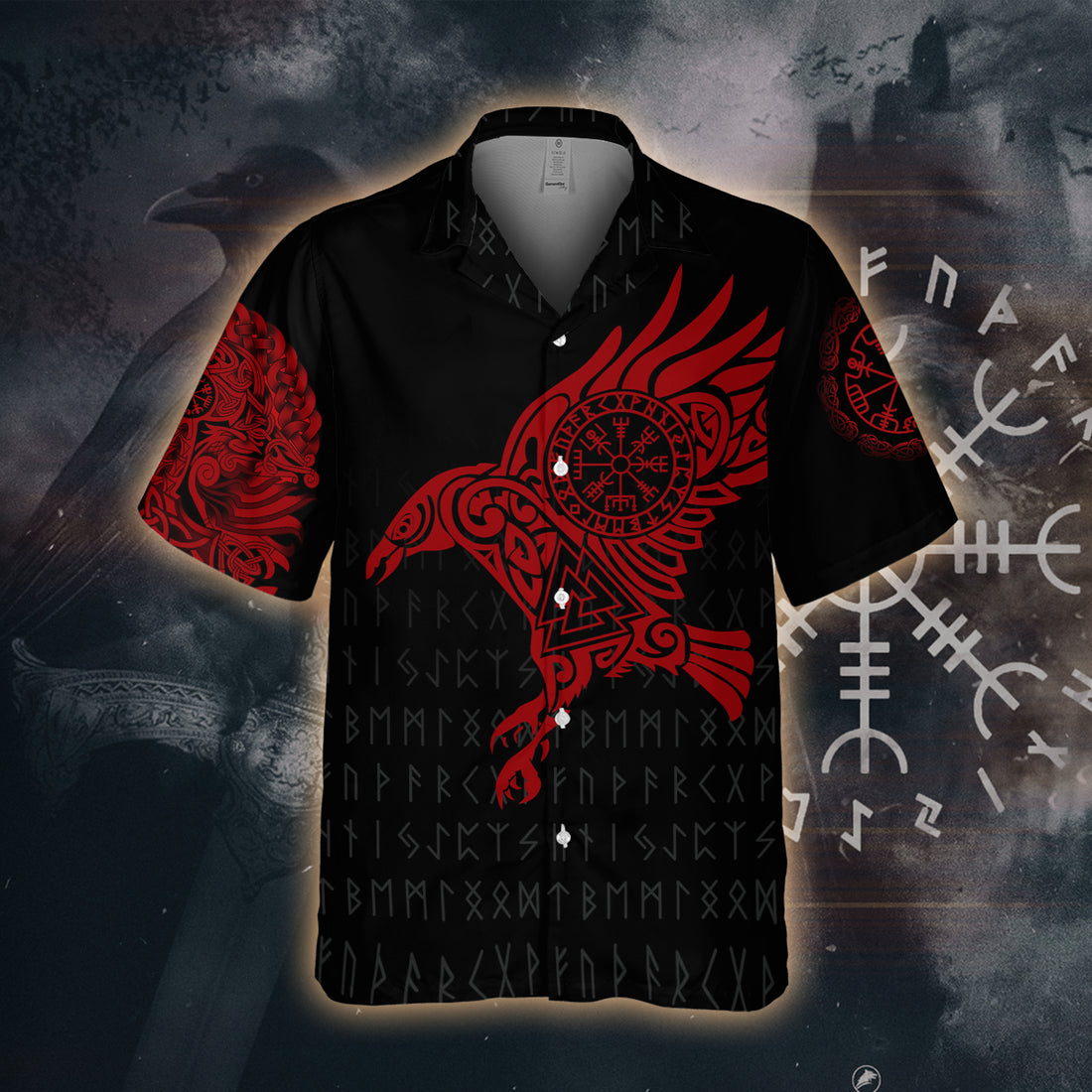 Odin's Crimson Messenger Hawaiian Shirt