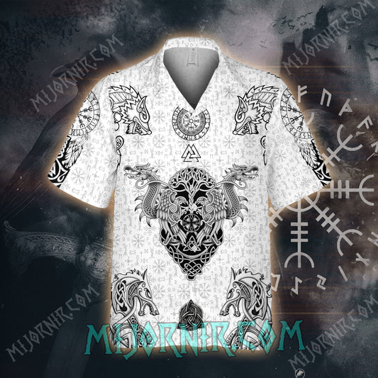 Norse Dragon Shield Viking – Hawaiian Shirt