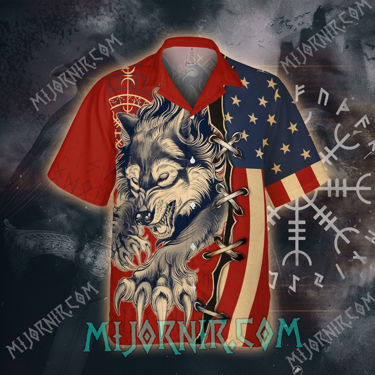 Fenrir's Fury Patriotic Viking – Hawaii Shirt