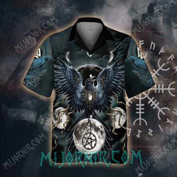 Moonlit Raven Viking – Hawaiian Shirt