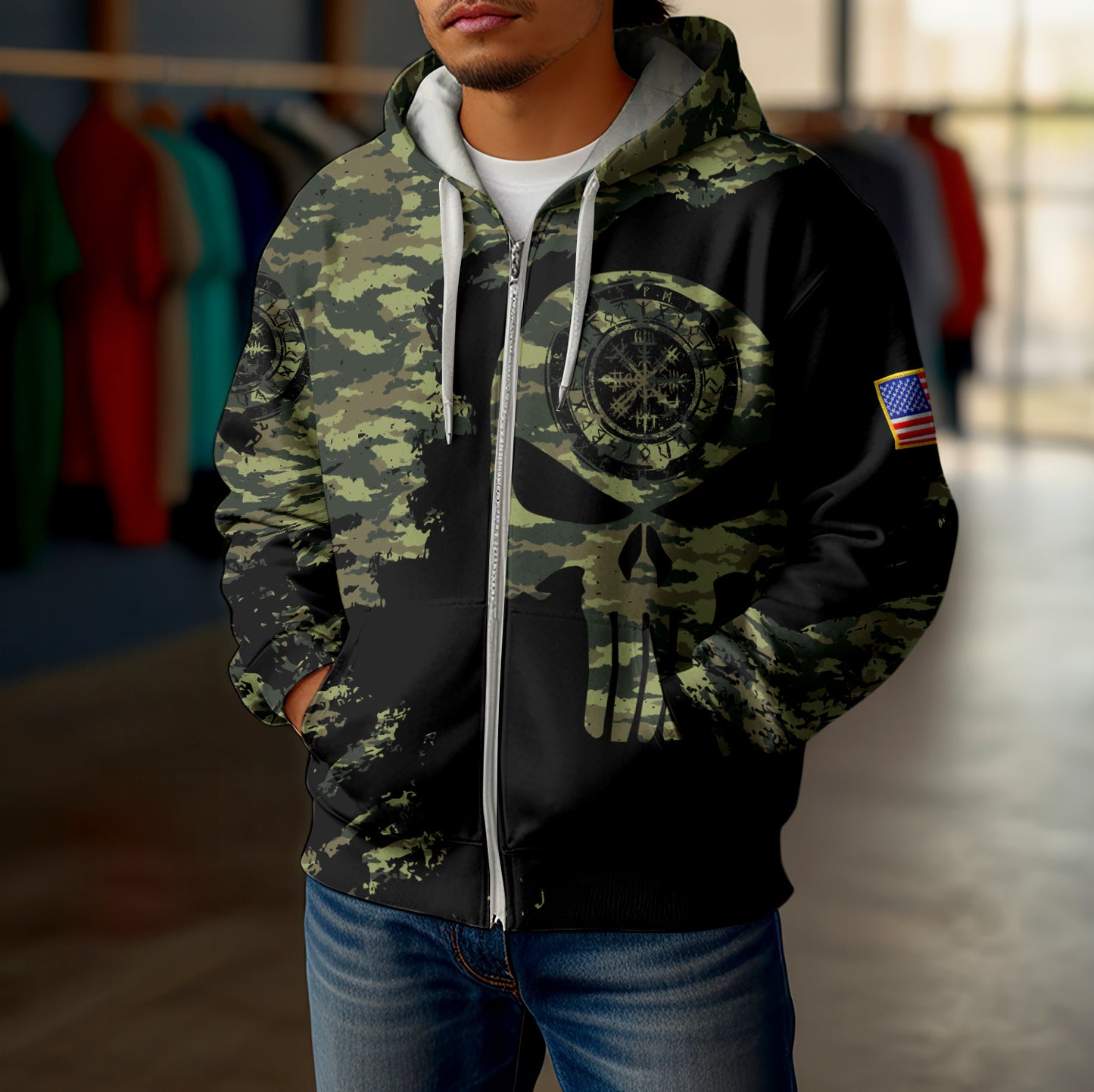 Skull of Valhalla Camo - Viking Hoodie Set