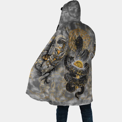 Golden Jormungandr Viking Hooded Cloak