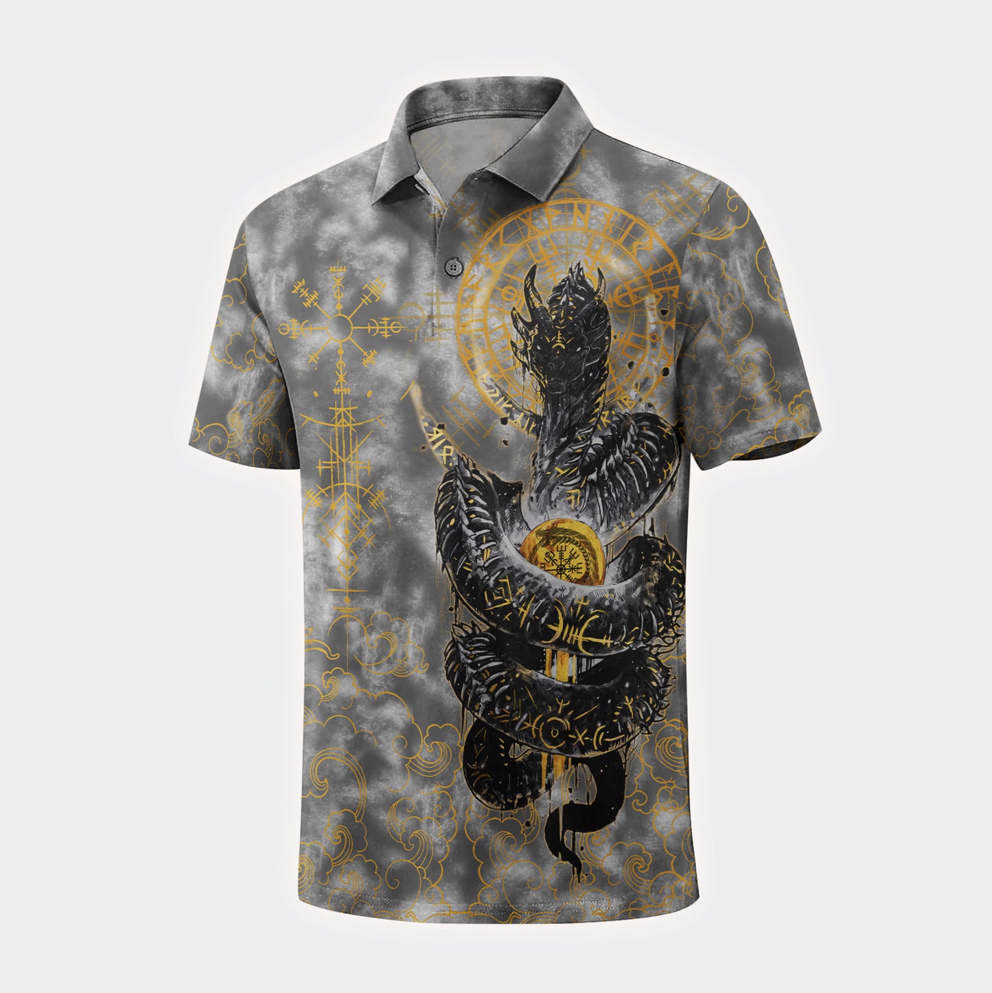 Golden Jormungandr - Viking Polo Shirt