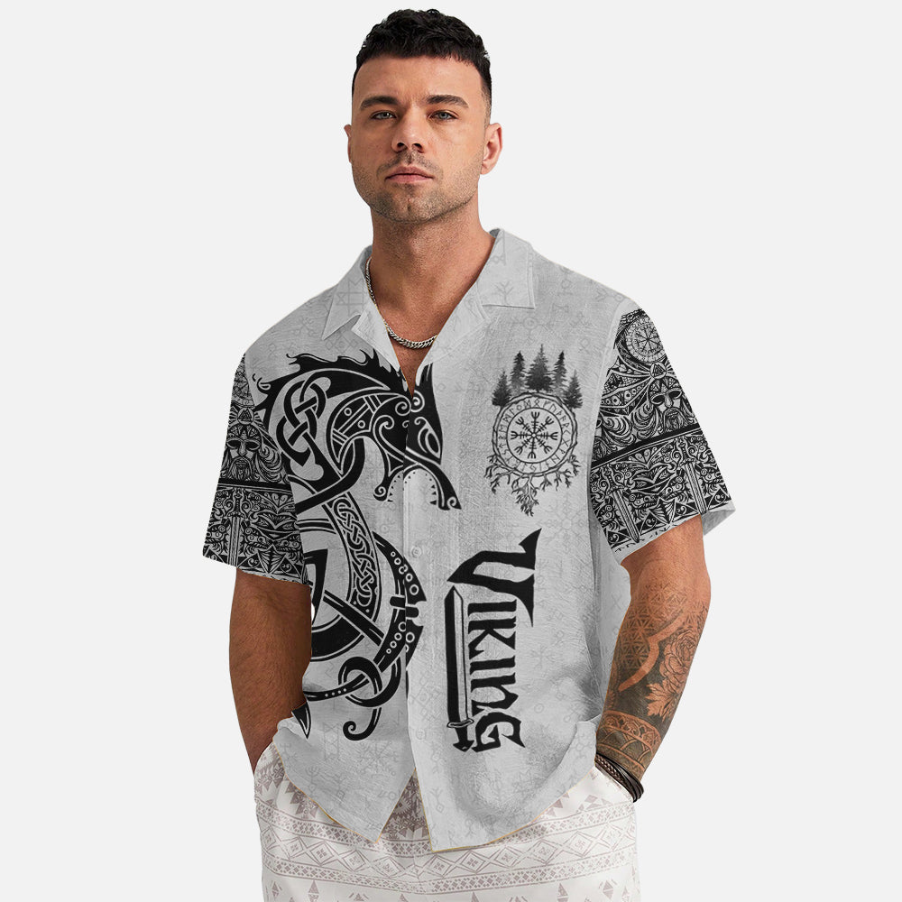 Dragon Shield Viking Hawaiian Shirt