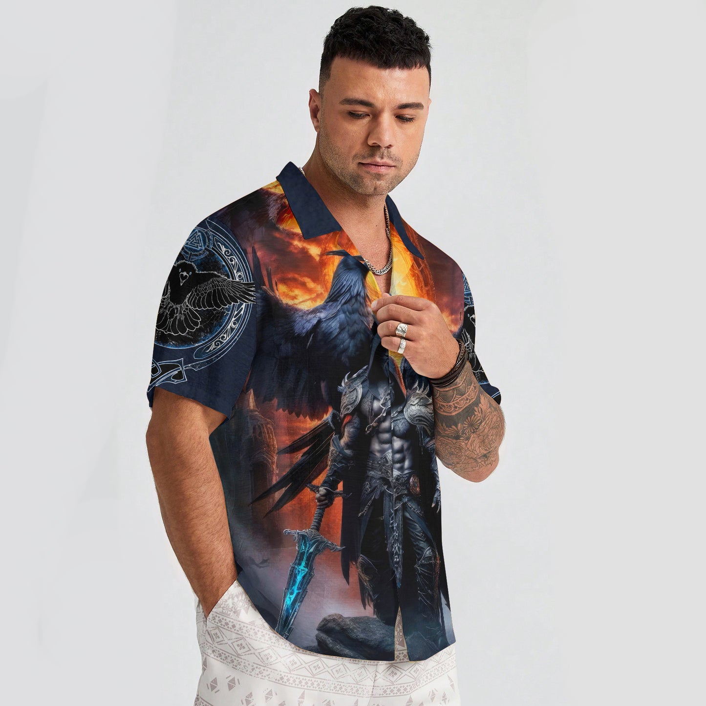 Raven King's Fury - Viking Hawaiian Shirt
