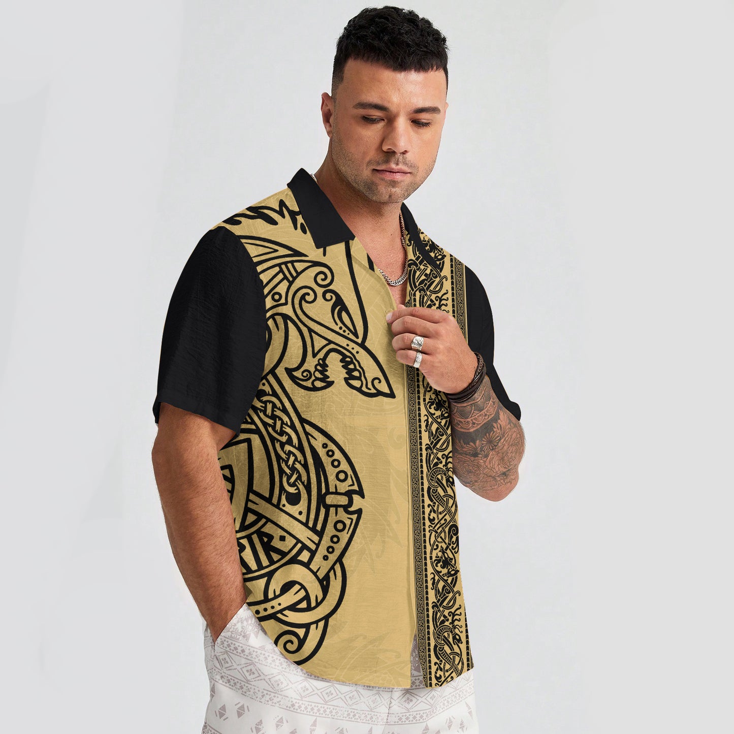 Golden Celtic Wolf– Hawaii Shirt