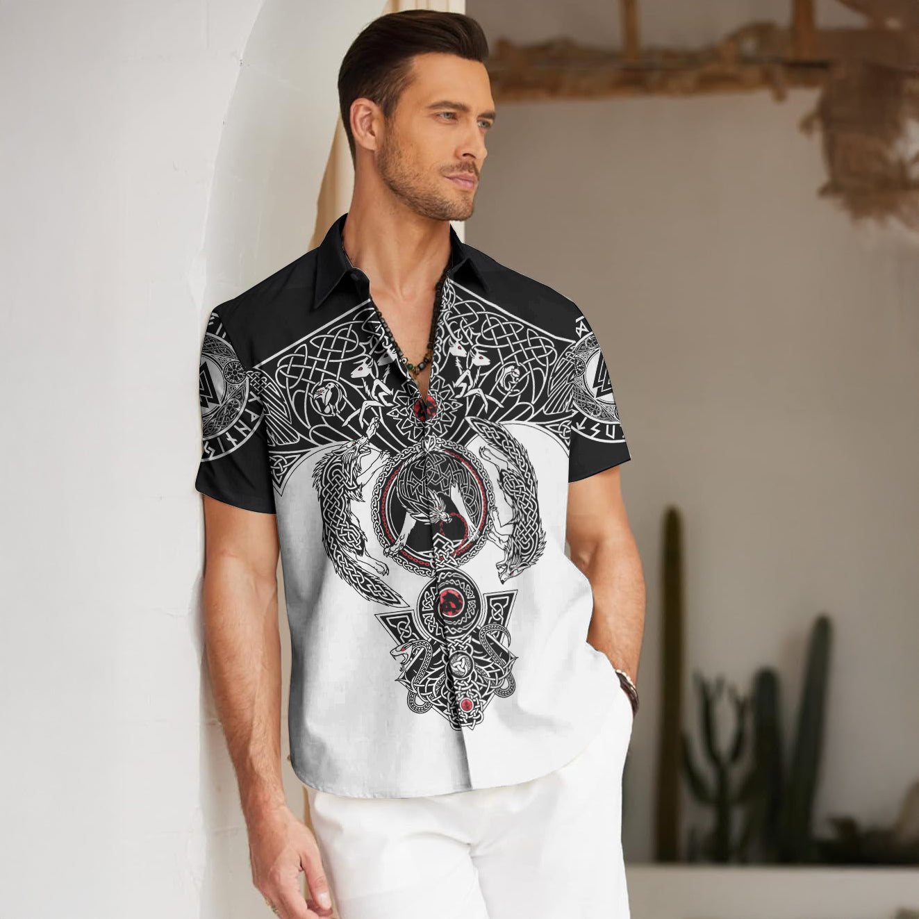 Nordic Wolves Compass – Hawaii Shirt